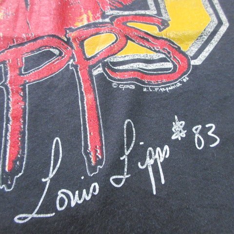 80s アメリカ製　Tシャツ L 黒　Hot Lipps 83　スクリーンスターズ　ヴィンテージ　80年代　アメリカ古着　sy2232_画像5