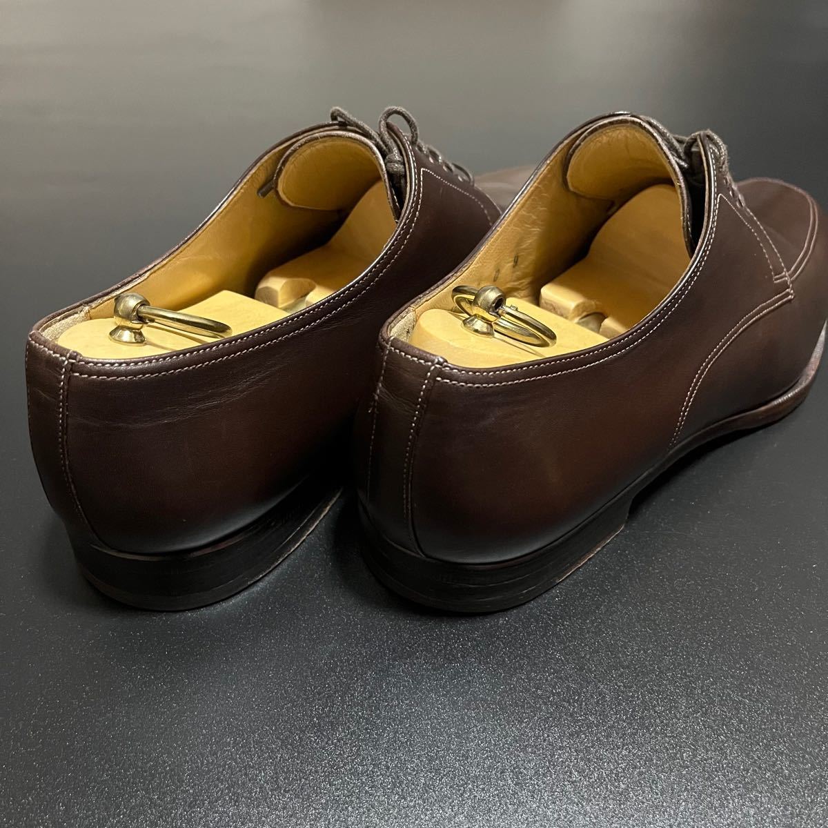 【高級】Santoni サントーニ / 外羽根 Uチップ ブラウン系 9D 紳士 イタリア製 本革 ビジネスシューズ 紳士靴 メンズファッション  シューズ