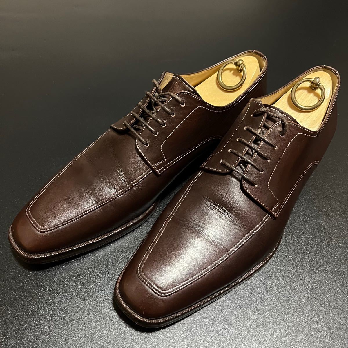 高級】Santoni サントーニ / 外羽根 Uチップ ブラウン系 9D 紳士