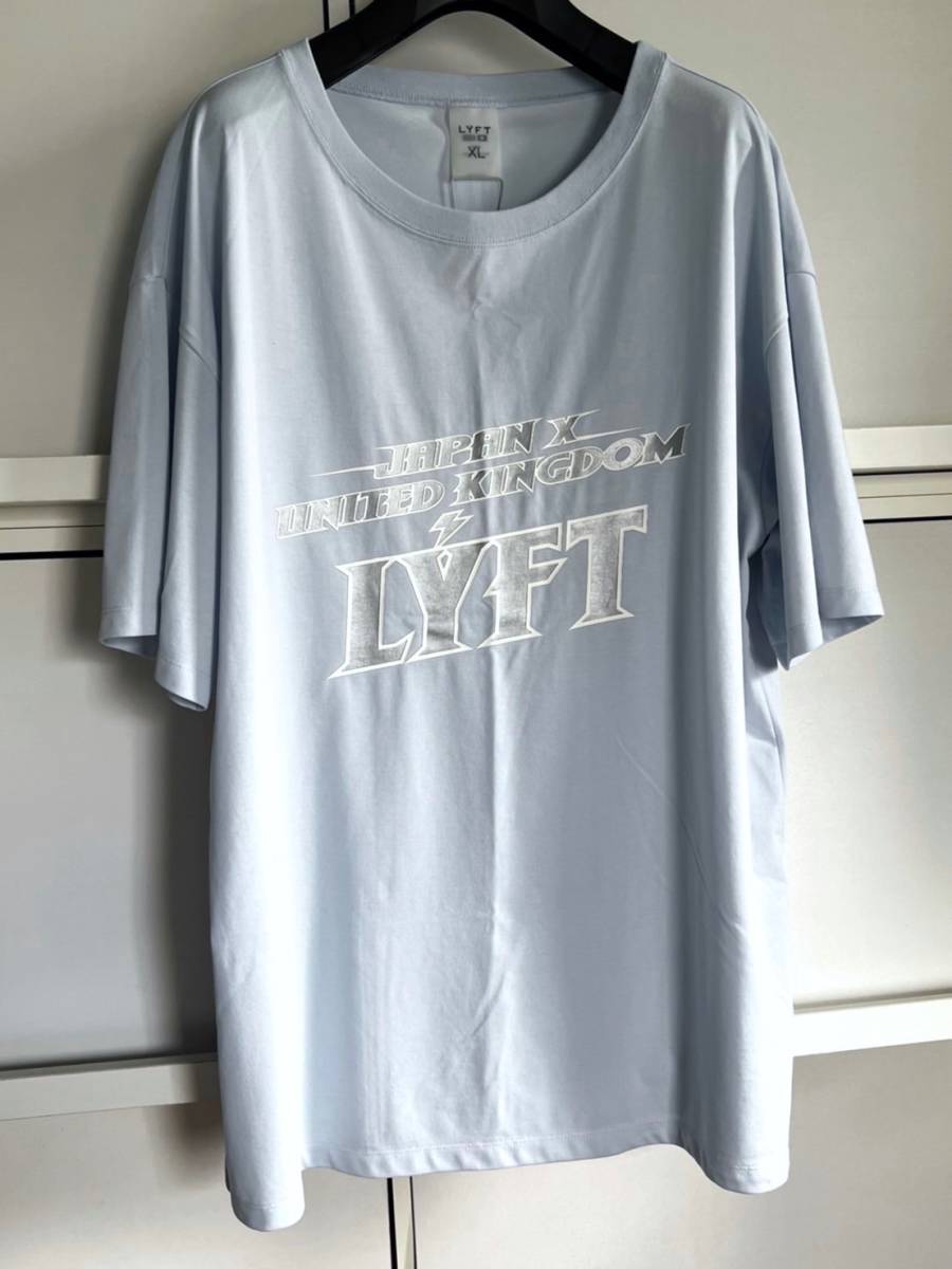 完売 LYFT ロックロゴ ビッグサイズ オーバーサイズ Tシャツ XL LIGHT BLUE フィットネス トレーニング 筋トレ CRONOS XENO_画像2