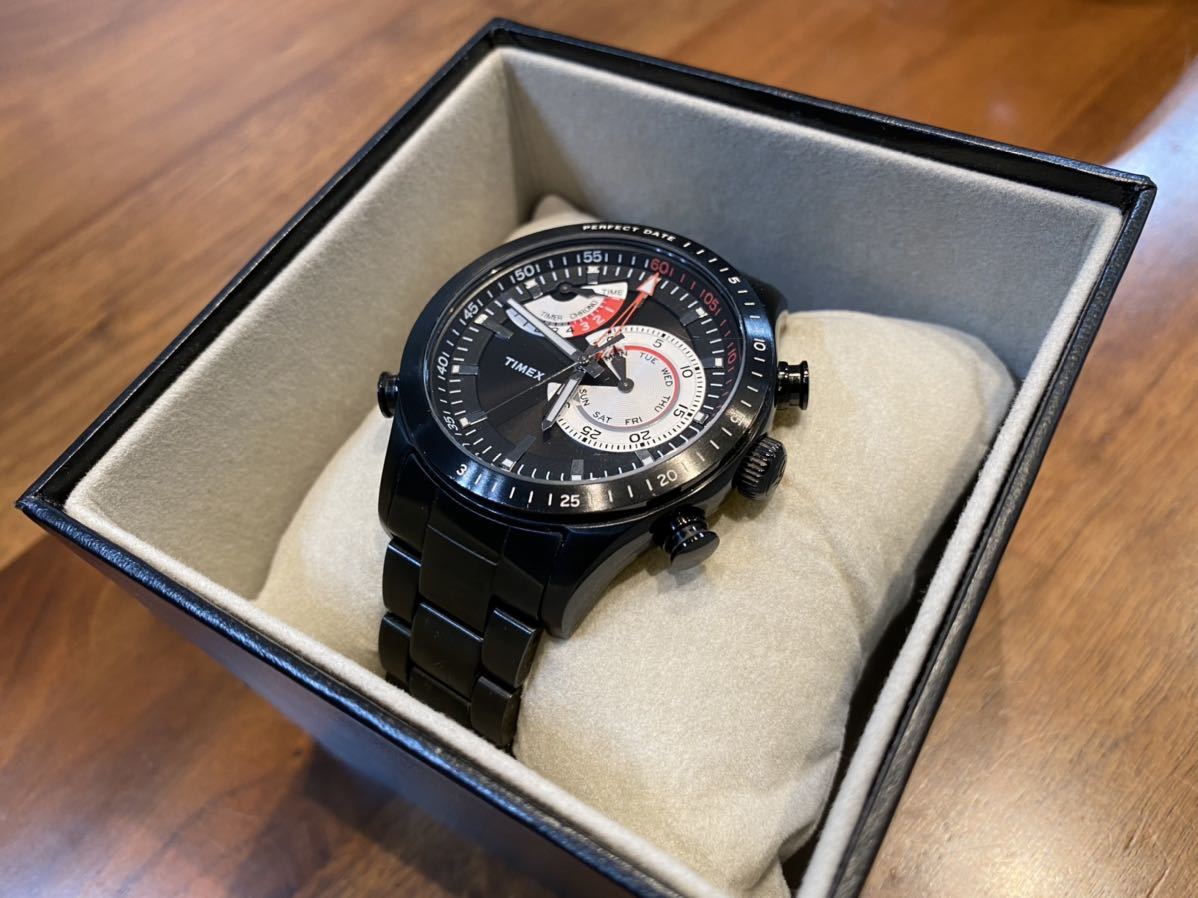 ★ TIMEX タイメックス クォーツ 腕時計 クロノグラフ ブラック 超美品 限定モデル_画像1