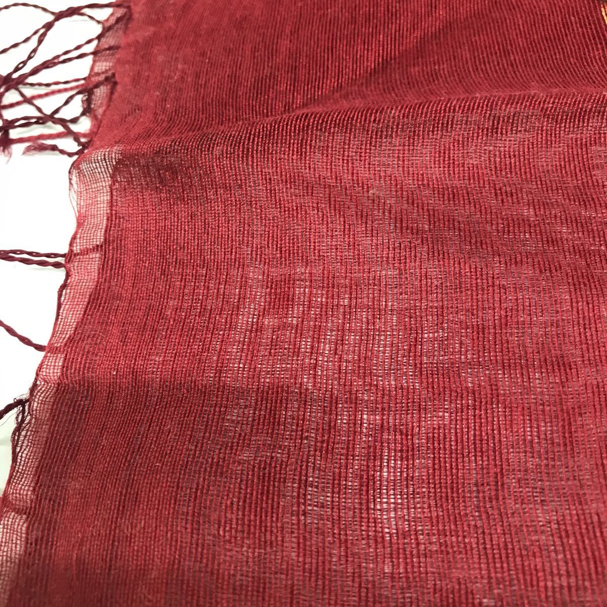 24 タイシルク スカーフ ストール 未使用品 新品 赤　系 テーブルクロス タペストリー 手織りスカーフ　アジアンスカーフ 雑貨 柄