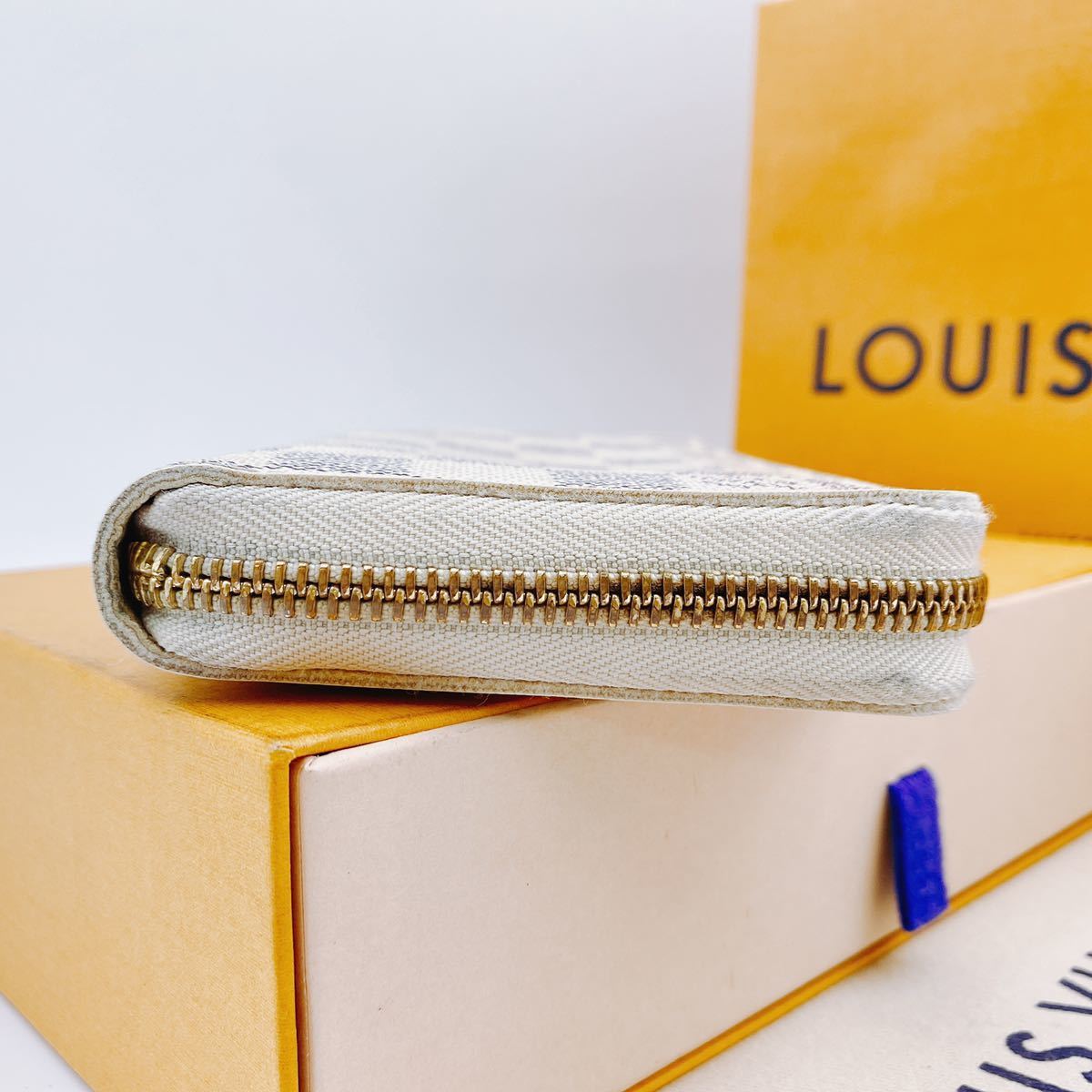 A518【美品】LOUIS VUITTON ルイヴィトン ダミエ アズール ジッピー