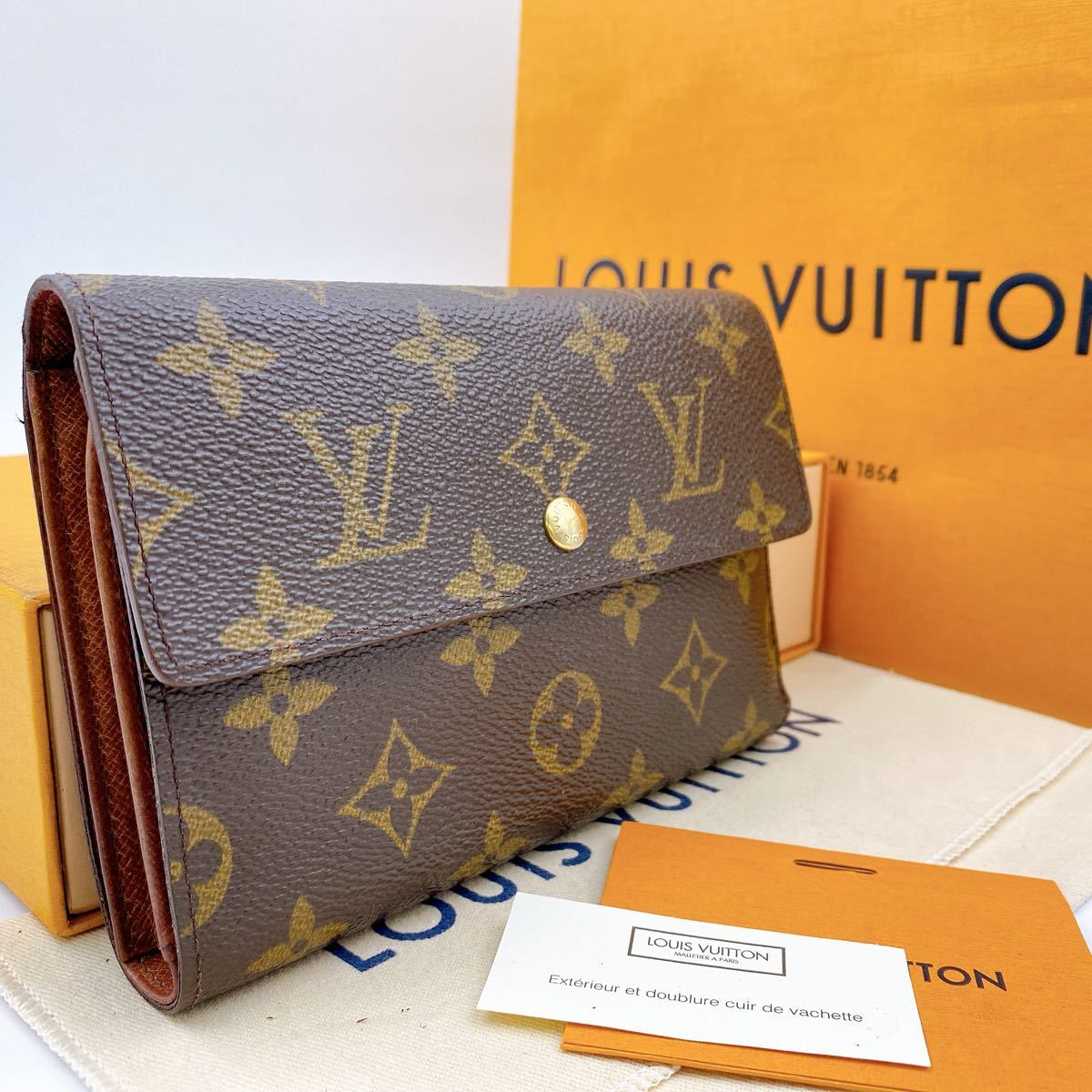 A541【正規品】LOUIS VUITTON ルイヴィトン モノグラム ポルトトレゾール　エテュイ　パピエ　三つ折り財布　ウォレット　M61202  MI0975