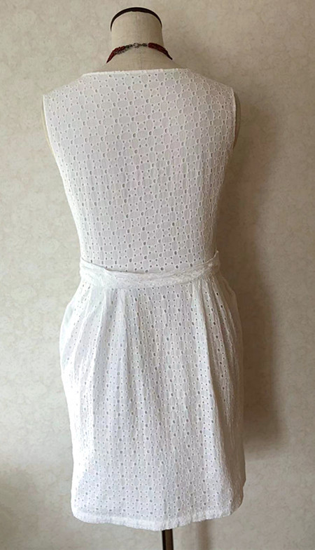 ザラティーアールエフZARATRFスペイン製カットワーク刺繍レース生地ワンピース●M~L相当 _画像5