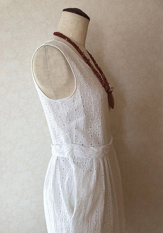 ザラティーアールエフZARATRFスペイン製カットワーク刺繍レース生地ワンピース●M~L相当 _画像4