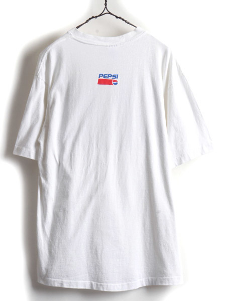 90s USA製 ☆ ペプシ コーラ 両面 企業 アート プリント 半袖 Tシャツ