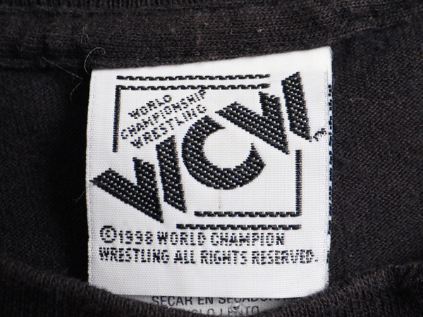 90's USA製 大きいサイズ XXL ★ 98年製 NEW WORLD ORDER ウルフパック プリント 半袖 Tシャツ ( メンズ ) 古着 90年代 NWO プロレス 黒_画像5