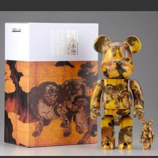 BE@RBRICK 狩野永徳　唐獅子図屏風　100％&400％