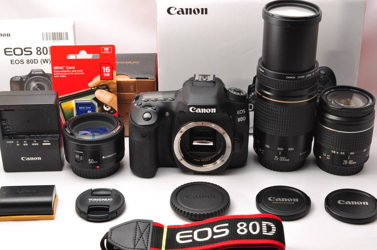 ☆極上美品☆Canon キャノン EOS 80D 単焦点&標準&超望遠トリプル