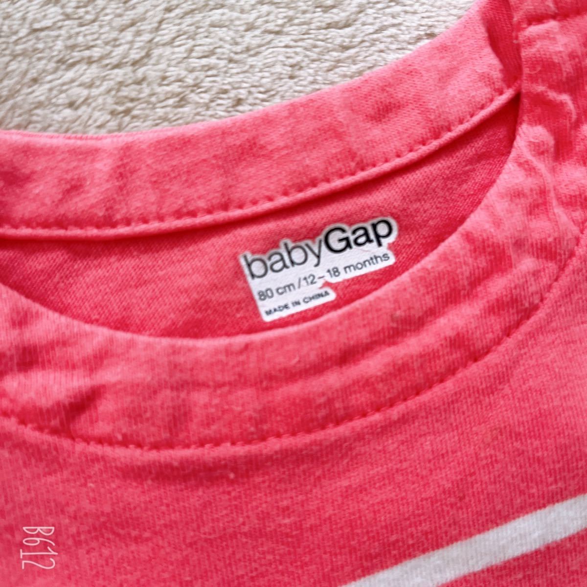 ワンピース ベビーギャップ ボーダー ピンク 80センチ ベビー キッズ  夏 子供服  トップス babyGap ピンク 