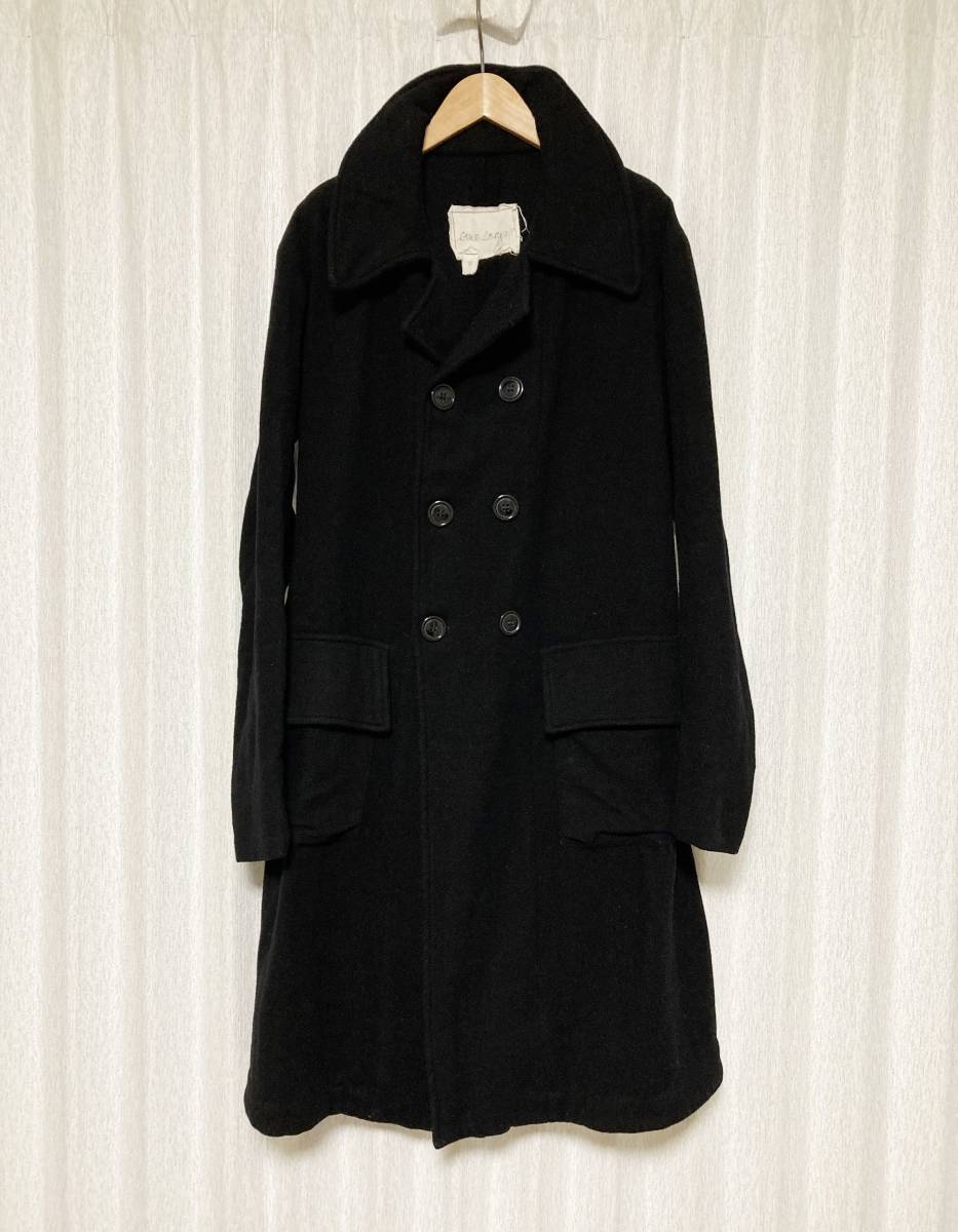 美品☆[GREG LAUREN] 15AW 定価28万 BLACK WOOL DB ARTIST COAT 再構築 アーティストコート 2 ブラック グレッグローレン_画像1