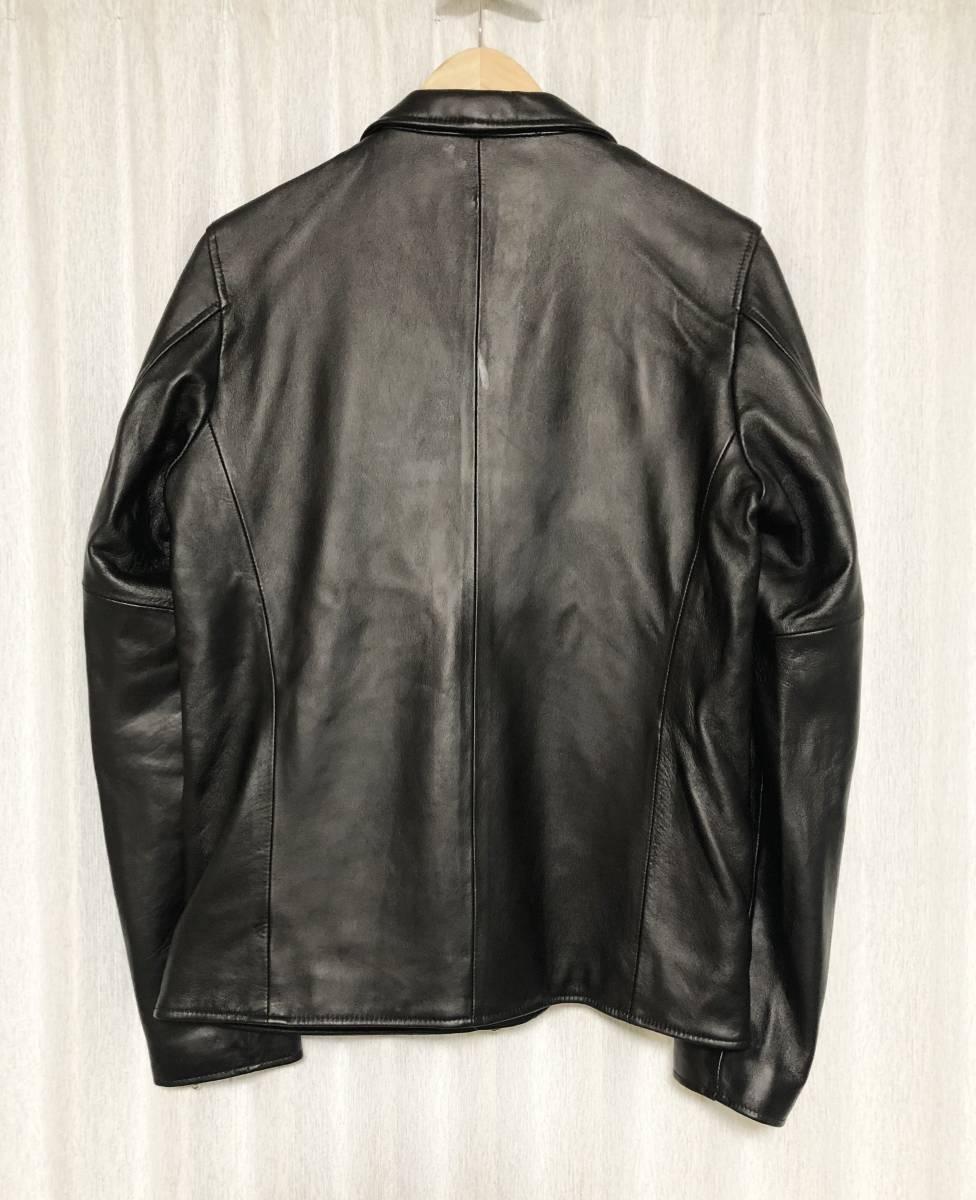 美品☆[CAMBIO] 定価42,900 Goat Skin Leather Double Riders ダブルライダース レザージャケット L 山羊革 ブラック カンビオ_画像2