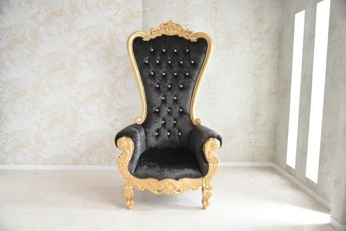  special price! antique style ba lock style gothic style Gold frame . black. woman king. single sofa 