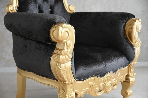  special price! antique style ba lock style gothic style Gold frame . black. woman king. single sofa 