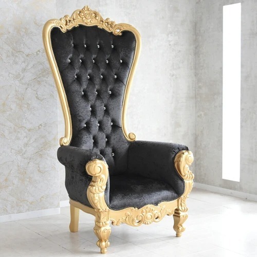  special price! antique style ba lock style gothic style Gold frame . black. woman king. single sofa 