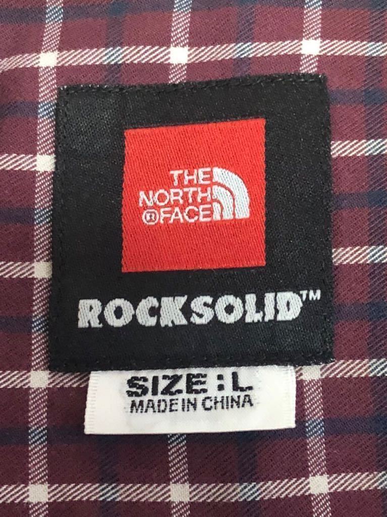 THE NORTH FACE ザ ノースフェイス 長袖シャツ メンズ チェック柄 ゴールドウィン製 えんじ色 トップス 薄手 size(L)中古品 古着【4954】F_画像6