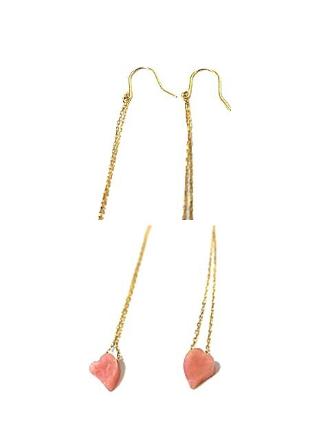 [ б/у ]VENDOME AOYAMA Vendome голубой yama аксессуары серьги в форме сердечка K18 Gold × розовый 