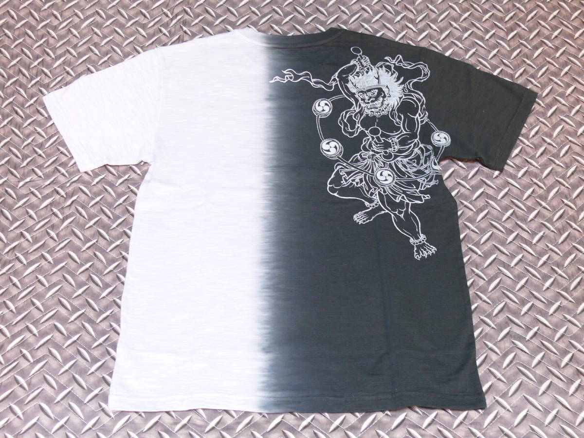 ♪CROPPED HEADS(クロップドヘッズ) 風雷神プリント◆半袖Tシャツ◆カラー：ブラック×グレー◆SIZE：M　未使用(ラスト１点物)_♪CROPPED HEADS 雷神プリント