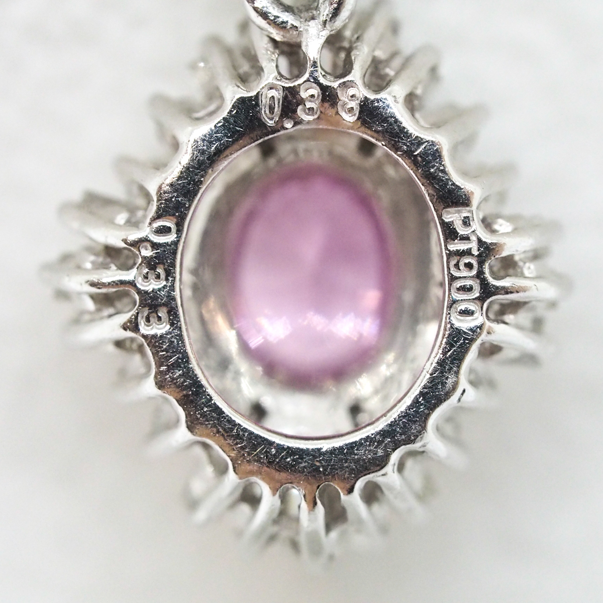 Pt850( цепь )/Pt900( верх ) розовый камень mere бриллиант 0.38ct 0.33ct верх венецианский цепь платина колье 40cm 6g