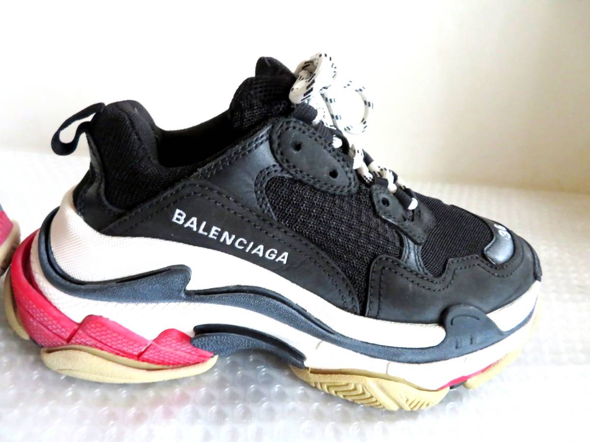 ●【ト葛】①バレンシアガ シューズ TRIPLE S 24㎝ BALENCIAGA スニーカー 靴 ブラック 黒 CE530ZZG59_画像6