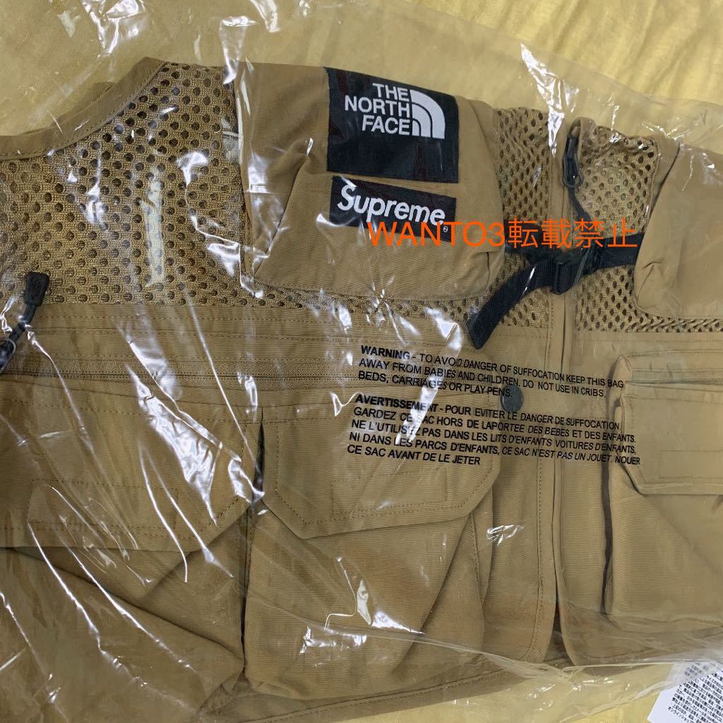 希少 Supreme The North Face Cargo Vest Gold Small シュプリーム ノースフェイス 新品未使用 20SS Sサイズ カーゴベスト フィッシング