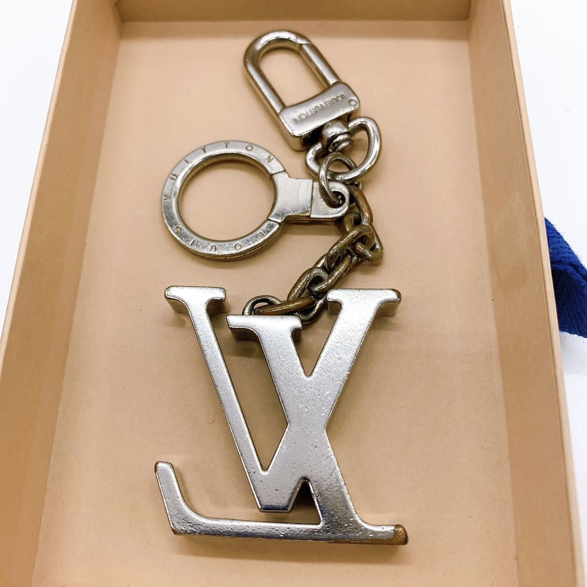 がありまし ルイヴィトン ポルトクレ イニシャルLV キーホルダー キーリング シルバー たらお