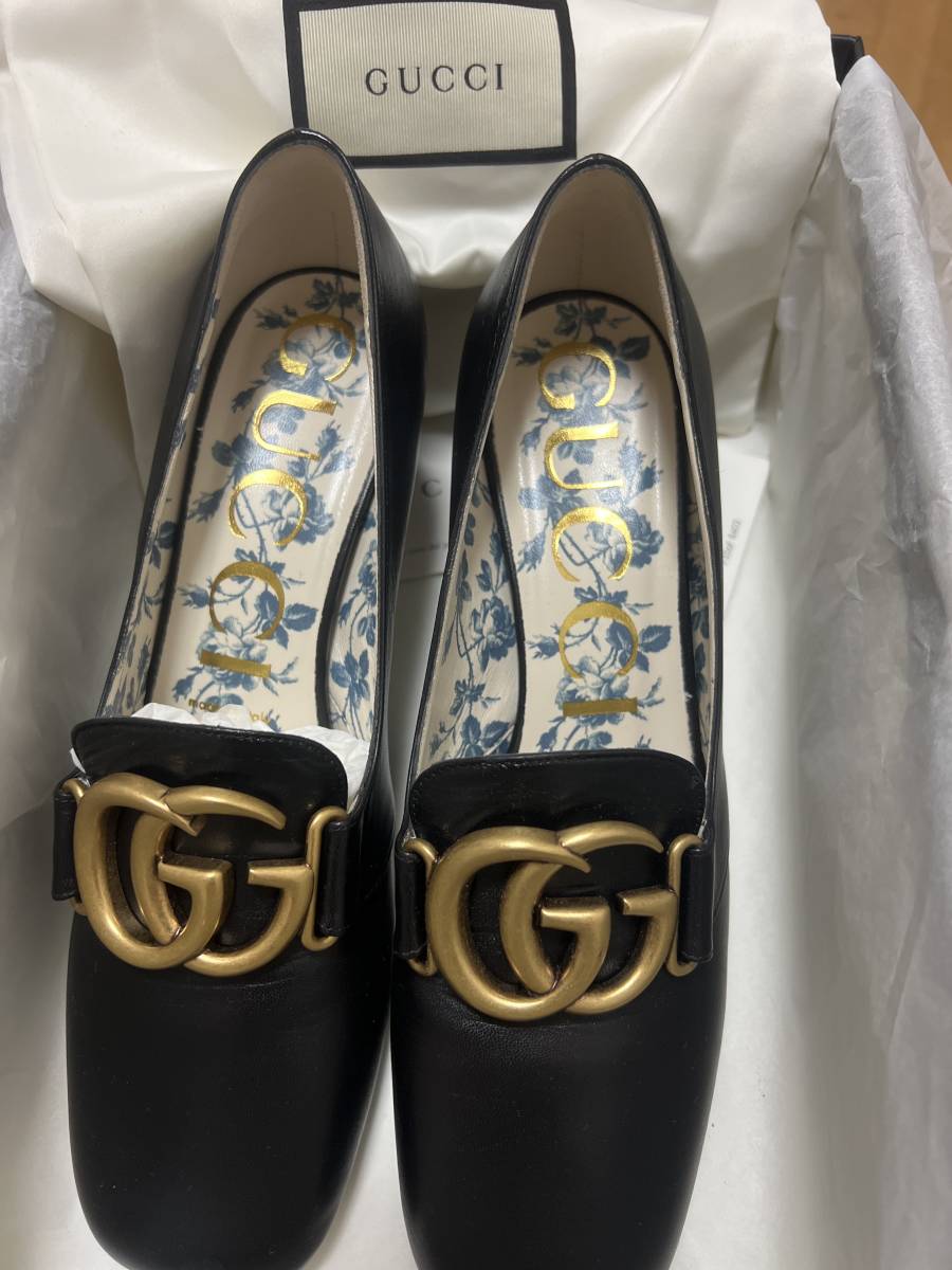 グッチGUCCI靴 ミッドヒールパンプス レザー ビジネスシューズ