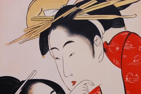 模写】喜多川歌麿 江戸浮世絵1 美人画 肉筆 現品一点 江戸時代 模写】喜多川歌麿 江戸浮世絵1 美人画 肉筆 現品一点 江戸時代