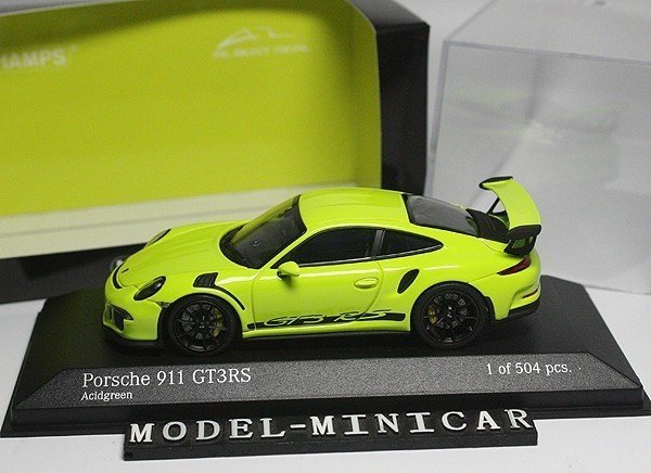 △絶版！最後！PMA 1/43 ポルシェ Porsche 911（991）GT3 RS Acidgreen 世界限定504台 