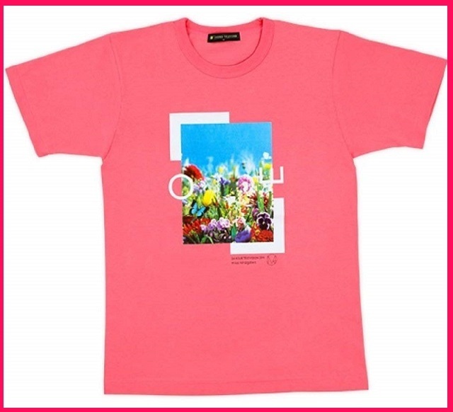 [2016 year ]39 24 hour tv T-shirt pink L size tea li T-shirt pink NEWS. river real flower 