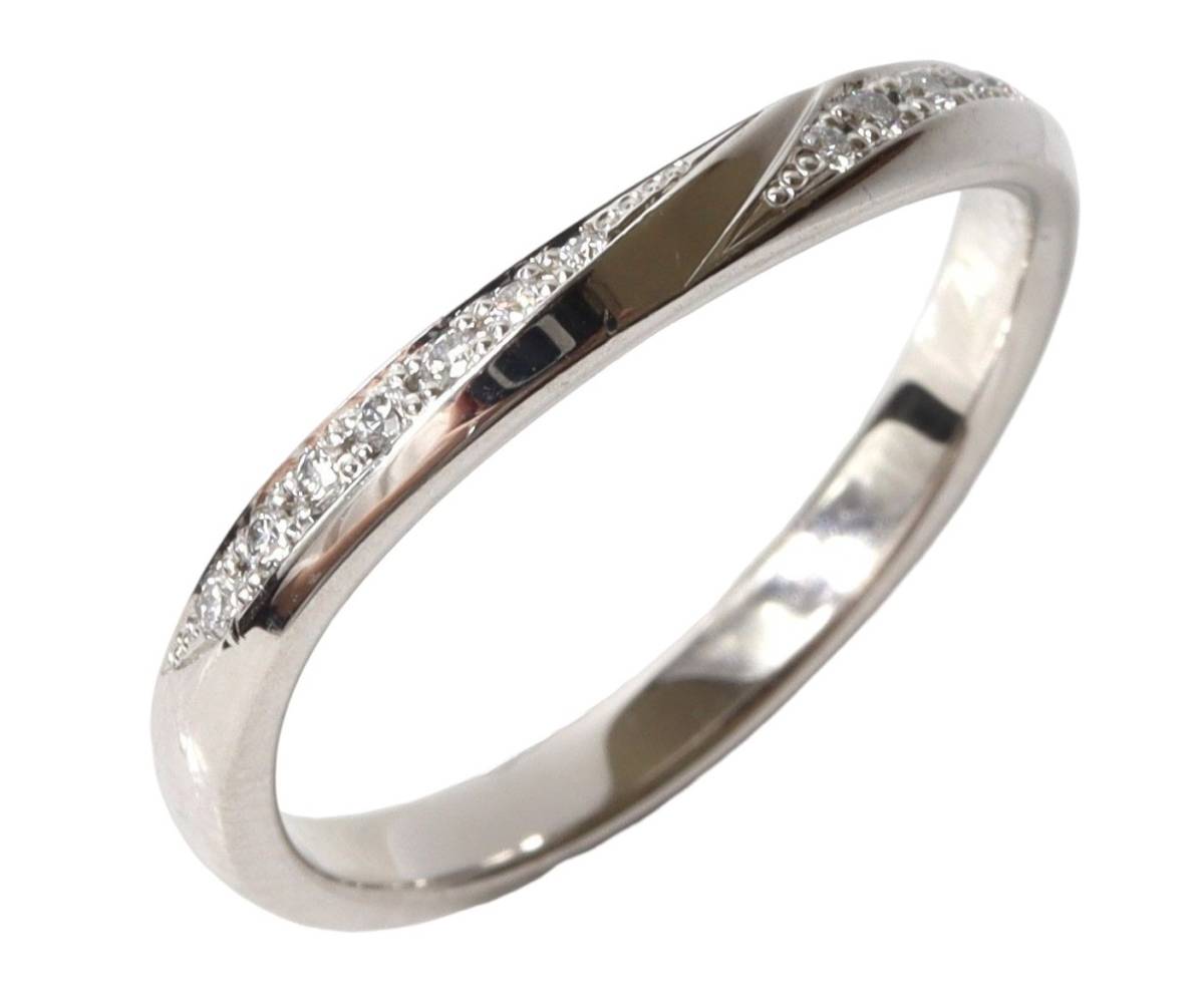 Pt950 デザイン リング ダイヤモンド 0.06ct 11号 プラチナ 指輪
