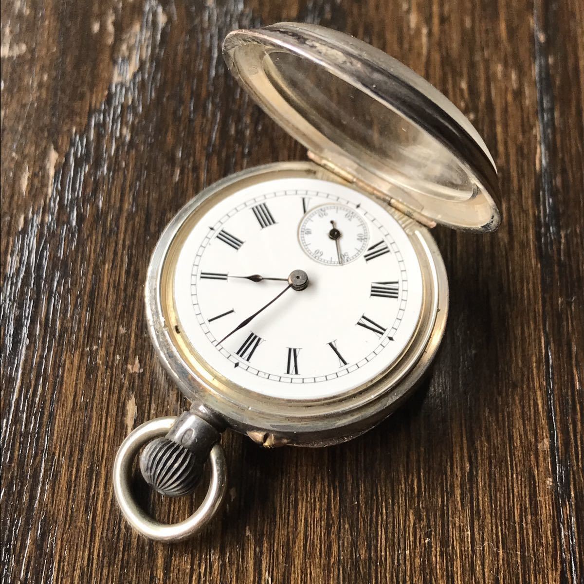 ハイグレード スイス製 超小型懐中時計 1908年 銀無垢 ジャンク扱い(手 