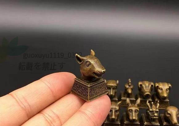 新品 純銅十二支銅章ひとそろい 動物 お茶の寵愛 ☆銅製☆銅器☆装飾品