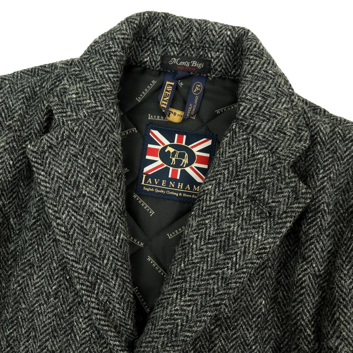 【S2373】【美品】【定価71,500円】MEN'S BIGI×LAVENHAM×HARRIS TWEED メンズビギ ラベンハム ハリスツイード キルティングジャケット_画像3