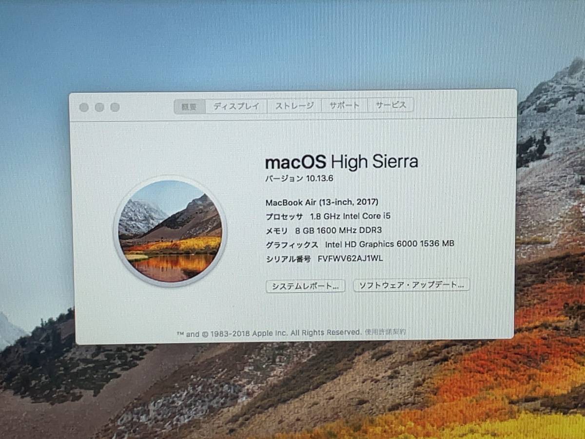 ＊極美品 Apple MacBook Air 2017 A1466 Core i5 5350U/13.3インチ/Win 10 Pro/8GB/超高速 PCI-e SSD 512GB/Office 2021_画像4