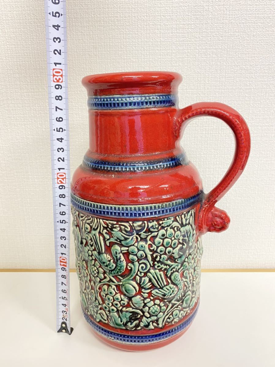 西ドイツ製 ヴィンテージ Dumler & Breiden 大きな陶器の花瓶 ミッドセンチュリー期 アンティーク FAT LAVA 美品_画像9