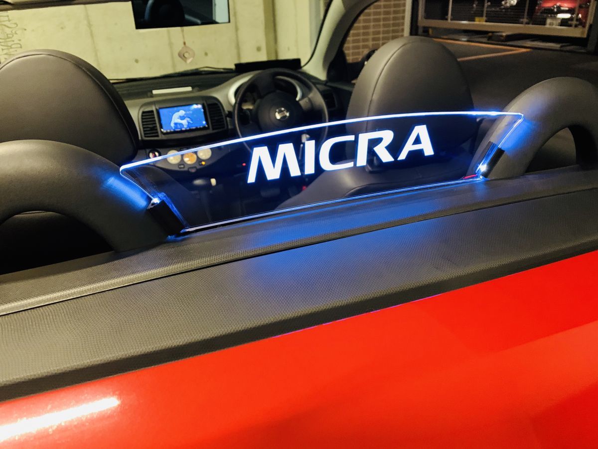 valkyrie style ニッサン　マーチ　マイクラ　micra C+C FHZK12 MICRA 専用ウィンドディフレクター　LED 白!,_画像2