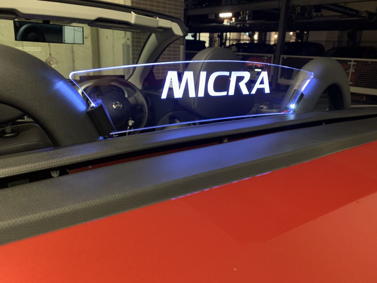 valkyrie style ニッサン　マーチ　マイクラ　micra C+C FHZK12 MICRA 専用ウィンドディフレクター　LED 白!,_画像4