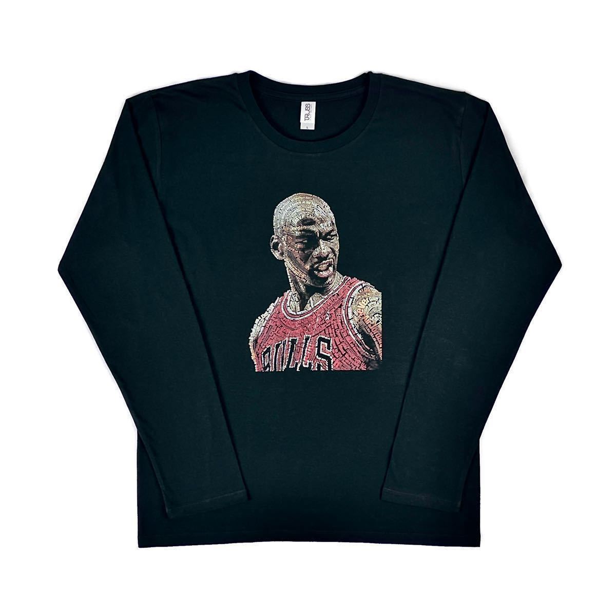 新品 マイケル ジョーダン JORDAN 文字 メッセージ グラフィティ バスケ NBA ブルズ ロンT 長袖Tシャツ Lサイズ UNI 男女兼用  ユニセックス