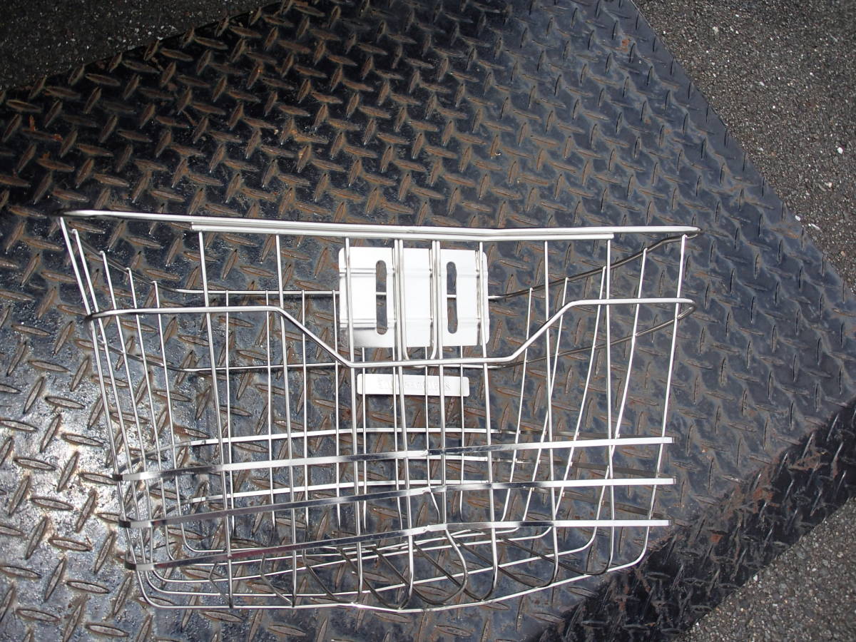  Gifu used bicycle parts ... pavilion Bridgestone original front basket Junk bend distortion equipped used 