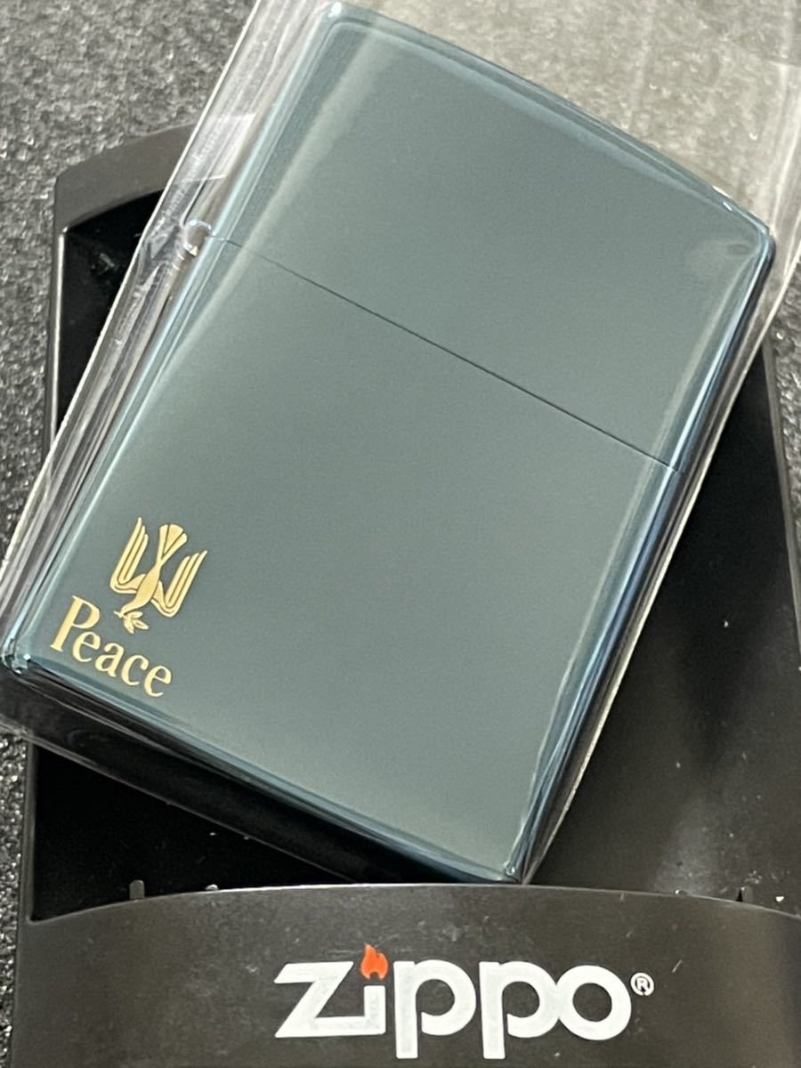 zippo peace ブルーチタン 限定品 ピース 希少モデル 2007年製