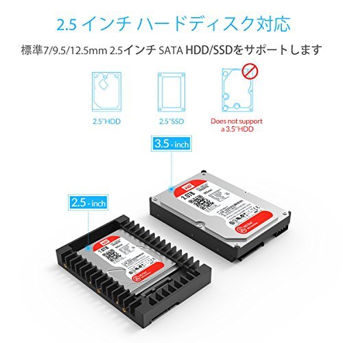 ●● ID2.5-3.5 変換6V-54ORICO 2.5 3.5変換 2.5インチ HDD/SSD 変換マウンタ SATAインター_画像5