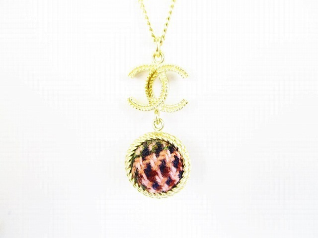 超美品】 シャネル CHANEL CCロゴ ココマーク ツイードボール チェーン