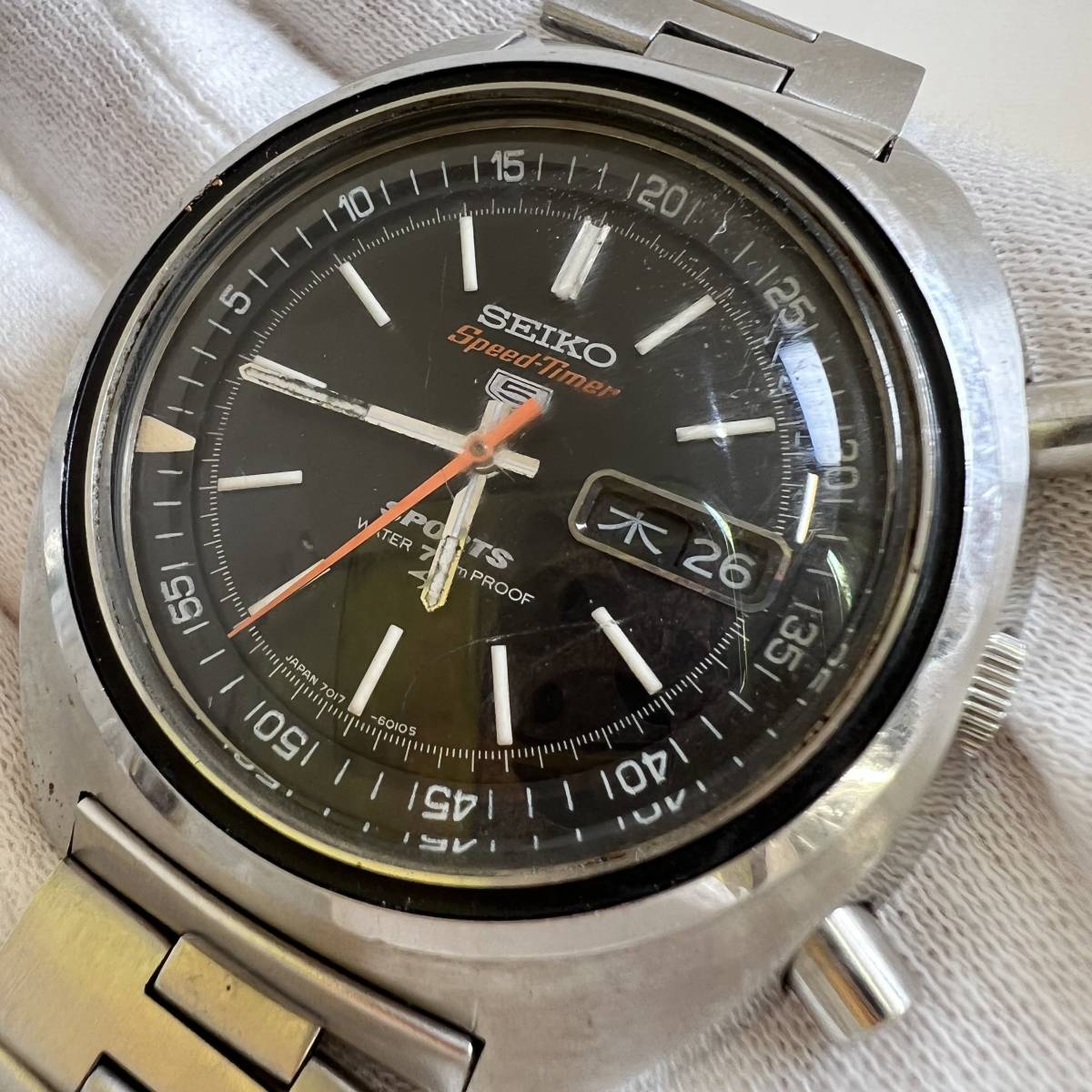 稼働品】SEIKO Speed-Timer 7017-6010 Automatic 45mm 腕時計 メンズ