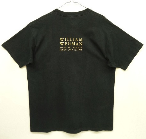 90s ヴィンテージ USA製 WILLIAM WEGMAN x x ASPEN ART MUSEUM FOTOFOLIO製 Tシャツ VINTAGE 90年代 アメリカ製 レア_画像2