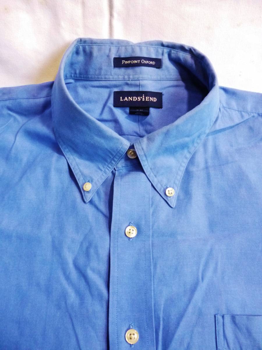 ★美品★ 上質・上品 LANDS’END ／ ランズ エンド PREMIUM（プレミアム） オックスフォード ボタンダウン 長袖シャツ XL相当（22の画像1