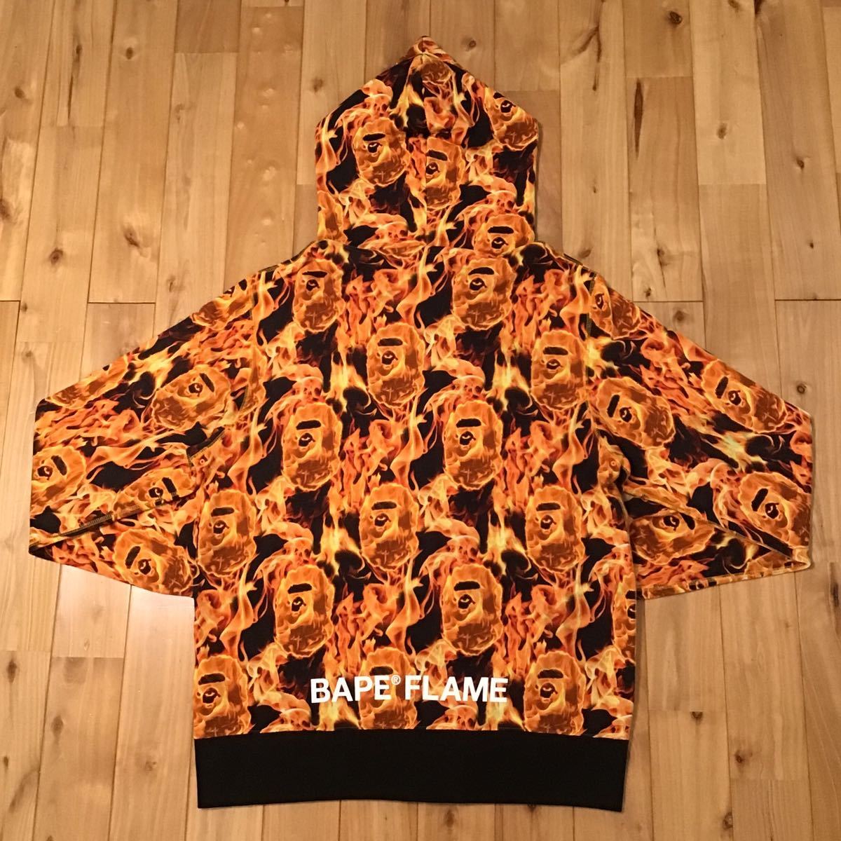 ☆美品☆ BAPE FLAME フルジップ パーカー Lサイズ a bathing ape BAPE
