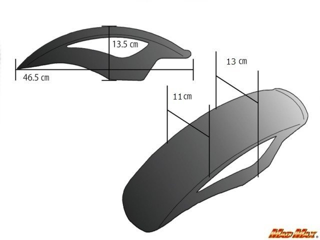 MADMAX バイク用品 汎用 18～19インチ用 メッシュ フロントフェンダー ブルー/グラストラッカー ST250E テンプター【送料800円】_画像3