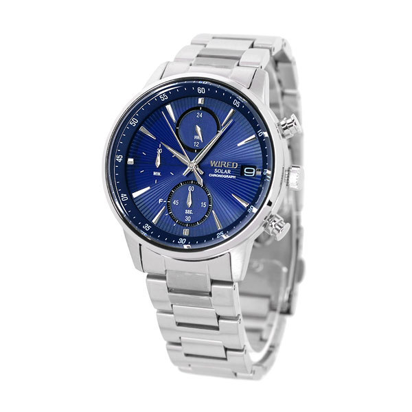 新品 送料無料 セイコー ワイアード クロノグラフ ソーラー メンズ 腕時計 AGAD407 SEIKO WIRED ブルー